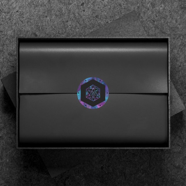 RPG Dice | Nebula Fantasy Retro Tabletop PnP Gamer Classic Round Sticker (Creator Uploaded)