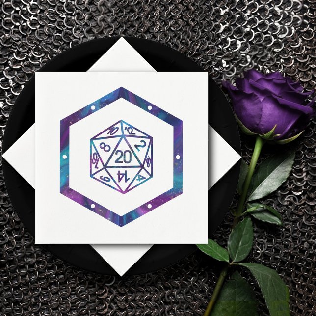 RPG Dice | Nebula Fantasy Retro Tabletop PnP Gamer Napkin (Creator Uploaded)