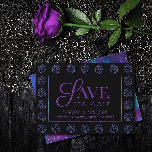 RPG Dice | Nebula Fantasy Retro Tabletop PnP Gamer Save The Date (Creator Uploaded)