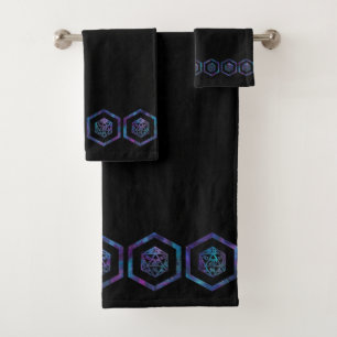 RPG Dice Nebula Old School Tabletop Role Player Bath Towel Set