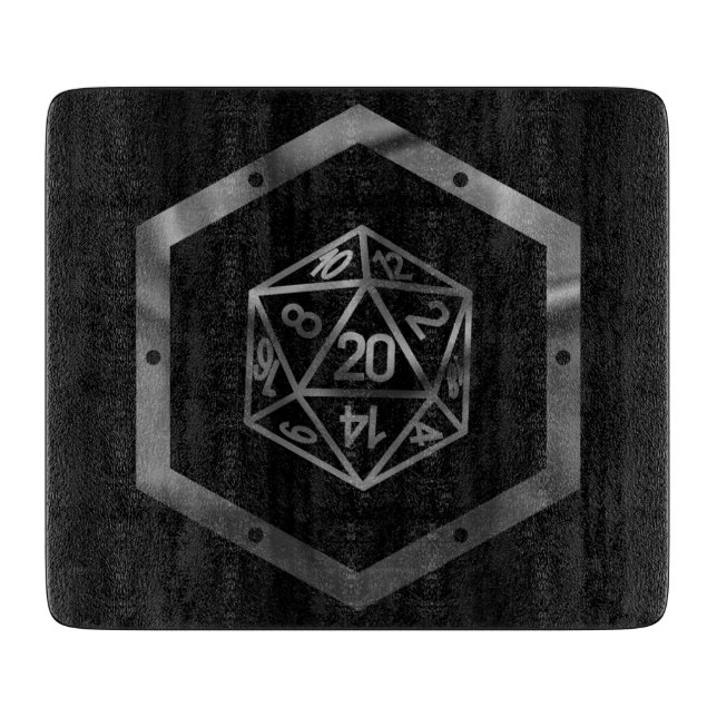 RPG Dice | Retro Old School Tabletop Role Player Cutting Board (Front)