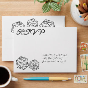 RPG Dice   Retro Tabletop Roleplayer RSVP Address Envelope