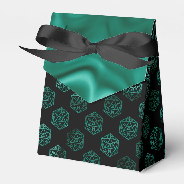 RPG Dice | Teal Green Fantasy Tabletop Role Player Favour Box (Front Side)