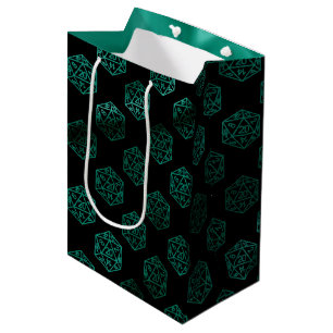 RPG Dice   Teal Green Retro Tabletop Roleplayer Medium Gift Bag