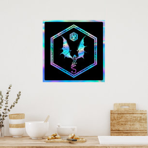 RPG Dragon   Holo Fantasy Tabletop PnP Gamer Dice Poster