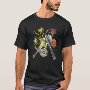 RPG Game Dungeons D20 Dice Axe Sword Premium T-Shirt