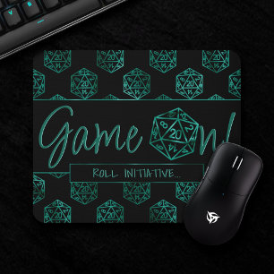 RPG Game On   Emerald Fantasy Tabletop Retro Gamer Mouse Mat