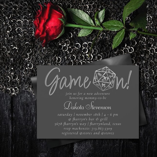 RPG Game On | Fantasy Tabletop Retro Gamer Dice Invitation (Creator Uploaded)