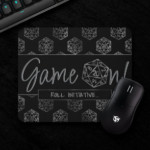 RPG Game On   Fantasy Tabletop Retro Gamer Dice Mouse Mat