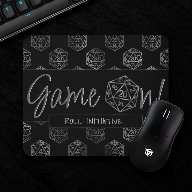 RPG Game On | Fantasy Tabletop Retro Gamer Dice Mouse Mat (Creator Uploaded)