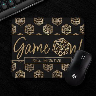 RPG Game On Gold Fantasy Tabletop Retro Gamer Mouse Mat