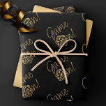 RPG Game On | Gold Fantasy Tabletop Retro Gamer Wrapping Paper Sheet<br><div class="desc">GAME ON! so choose your weapon and roll initiative... Novelty RPG geek chic gamer wrapping papers are also ideal for ephemera diy furniture decoupage, or home decor do-it-yourself projects. Perfect for any old school tabletop pen/pencil and paper (PnP) fantasy role player featuring a 20-sided dnd polyhedral dice with a natural...</div>