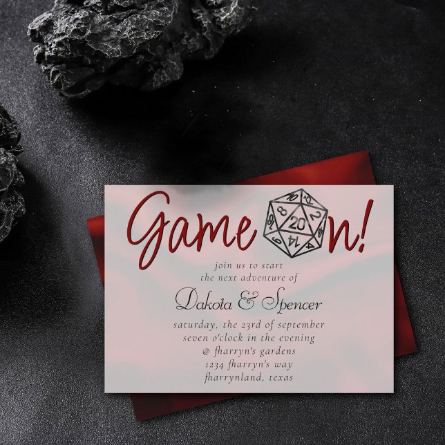 RPG Game On | Red Fantasy Retro PnP Tabletop Dice Invitation (Creator Uploaded)
