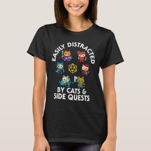Rpg Gamer Cats Side Quest Funny Nerd Adhd Cat Men T-Shirt