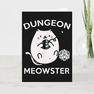 Rpg Gamer Cats Side Quest Funny Nerd D20 Dice Game Card
