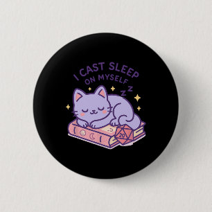 Rpg Gamer Nerdy Cat Sleeping D20 Dice For Cat Love 6 Cm Round Badge