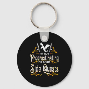 Rpg Gamer Not Procrastinating Side Quest Funny Men Key Ring