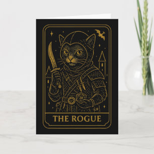 Rpg Gamer Rogue D20 Dice Nerdy Geek Cat Men Women  Card