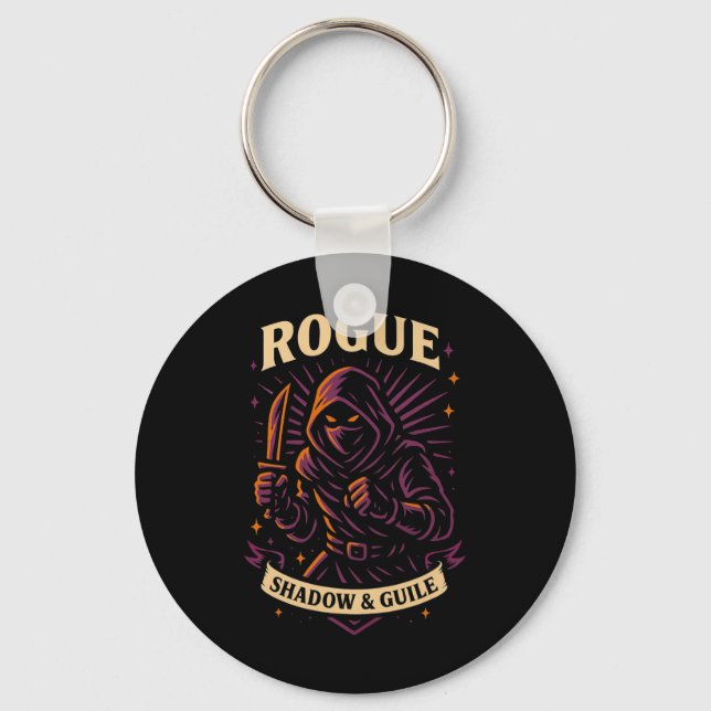 Rpg Gamer Rogue D20 Dice Nerdy Geek Men Women Kids Key Ring (Front)
