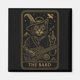 Rpg Gamer The Bard D20 Dice Nerdy Geek Cat Men Wom Magnet