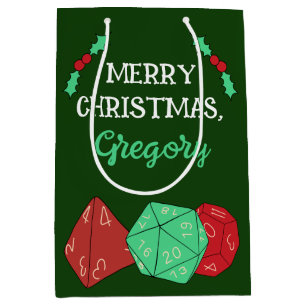 RPG Gaming Dice, Board, Fantasy Games Christmas Medium Gift Bag