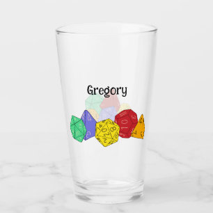 RPG Gaming Dice, Board, Fantasy Games Personalised Glass