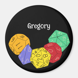 RPG Gaming Dice, Board, Fantasy Games Personalised Magnet