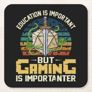 rpg gaming is importanter square paper coaster