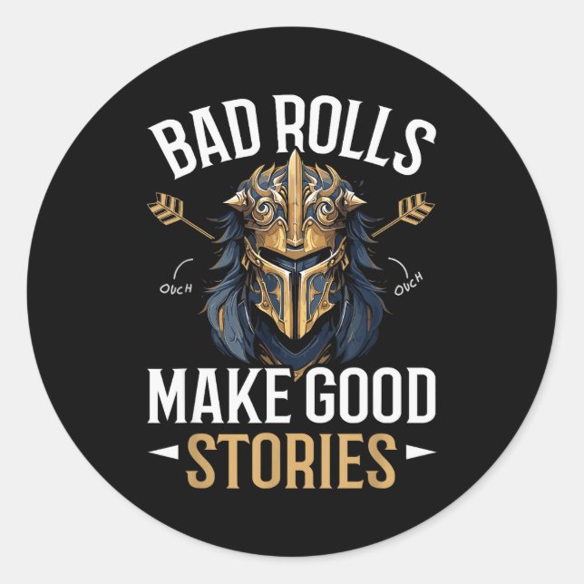 Rpg Gaming Role Playing D20 Tabletop Games Funny R Classic Round Sticker (Front)