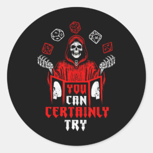 Rpg Gaming Skeleton You Can Certainly Try Gamer Pl Classic Round Sticker