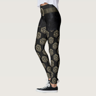 RPG Gold Pattern   Tabletop Role Player Dice Leggings