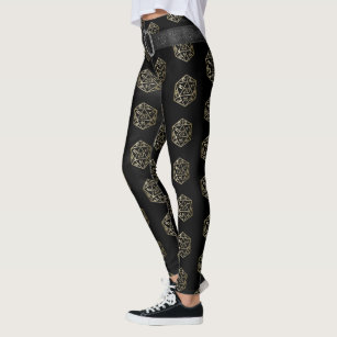 RPG Gold Pattern   Tabletop Role Player Dice Leggings