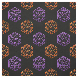 RPG Halloween Pattern   Purple and Orange Dice Fabric