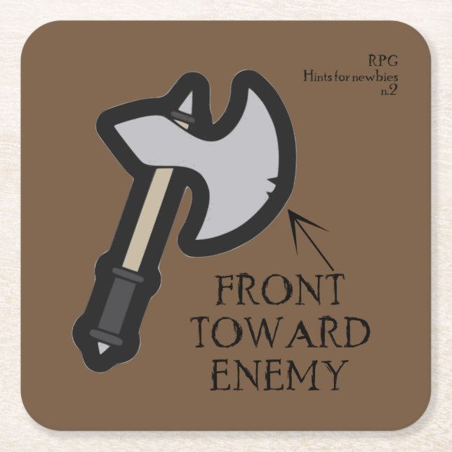 RPG Hint Square Paper Coaster (Front)