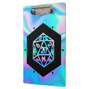 RPG Holo Dice Retro Fantasy Tabletop PnP Custom Clipboard