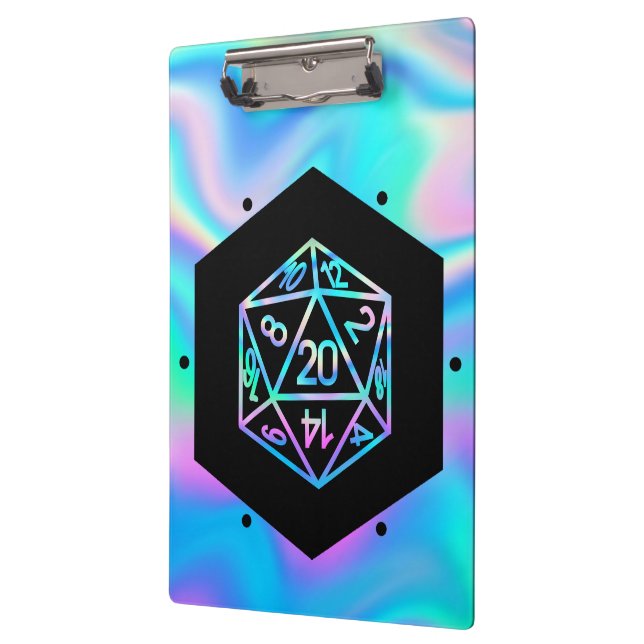 RPG Holo Dice | Retro Fantasy Tabletop PnP Custom Clipboard (Left)