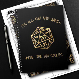 RPG Humour   Gold Fun and Games Until DM Smiles Notebook