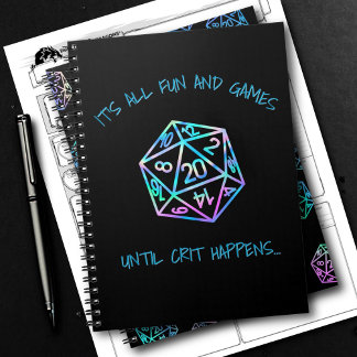 RPG Humour | Holo Fun and Games Until Crit Happens Notebook
