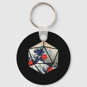 Rpg Japanese Great Wave Gamer Men Boys Kids Key Ring