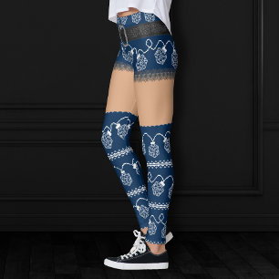RPG Lights Blue Fantasy Tabletop Gamer Dice Leggings
