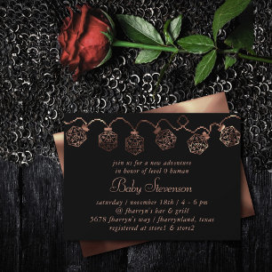 RPG Lights Copper Fantasy Tabletop Gamer Dice Invitation