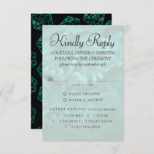 RPG Lights Emerald Fantasy Tabletop Gamer Entree RSVP Card