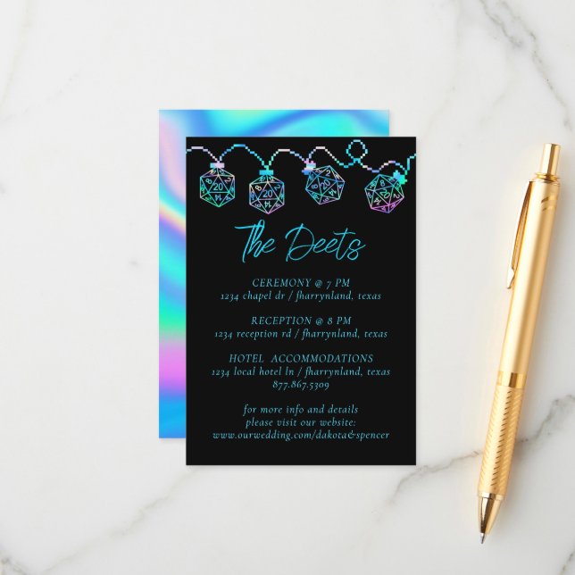 RPG Lights | Holo Fantasy Tabletop Gamer Details Enclosure Card (Front/Back In Situ)