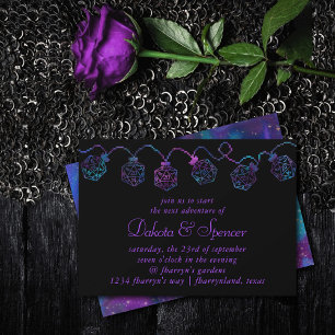 RPG Lights Nebula Fantasy Tabletop Gamer Dice Invitation