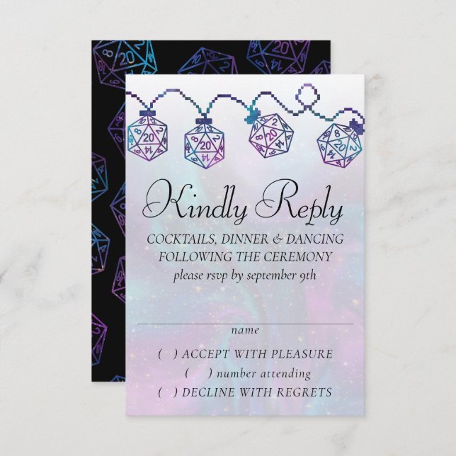 RPG Lights | Nebula Fantasy Tabletop Gamer Dice RSVP Card (Front/Back)