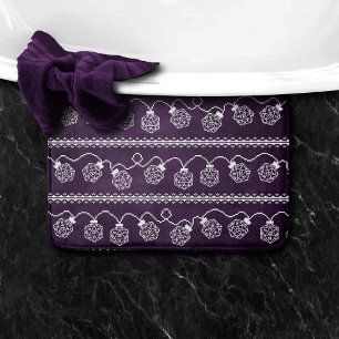 RPG Lights Purple   Retro Roleplayer Dice Critmas Bath Mat
