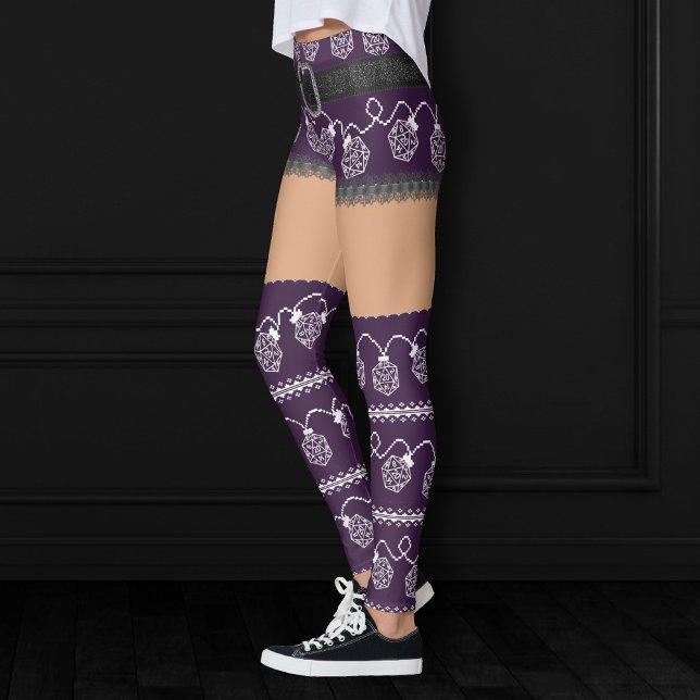 RPG Lights Purple | Retro Ugly Sweater Medium Skin Leggings (Creator Uploaded)