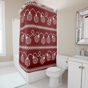 RPG Lights Red   Fantasy Tabletop Retro Gamer Dice Shower Curtain