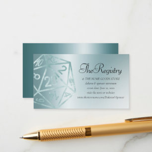 RPG Luxe   Aqua Fantasy Tabletop Gamer Registry Enclosure Card