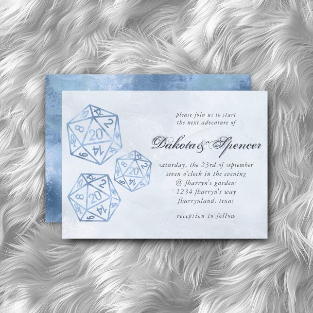 RPG Luxe | Blue Smoke Fantasy Tabletop Gamer Dice Invitation (Creator Uploaded)